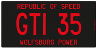 GTI35 US License Plate GTI35